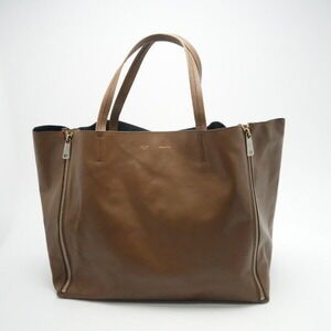 Celine Tote Bag Horizontal Cabas Leather Lambskin Brown